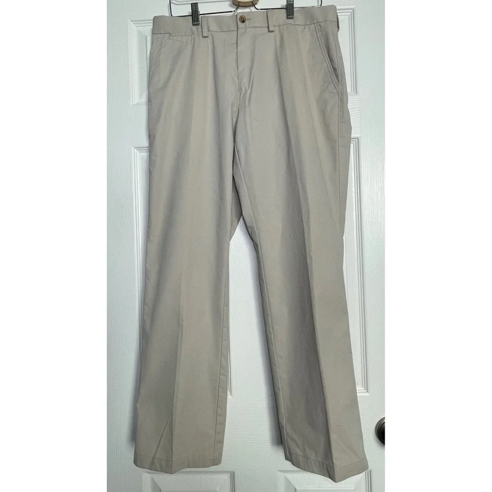 Tailorbyrd Collection Men 34x30 Khaki Chino Pants Beige Flamingo Logo Cotton Mix